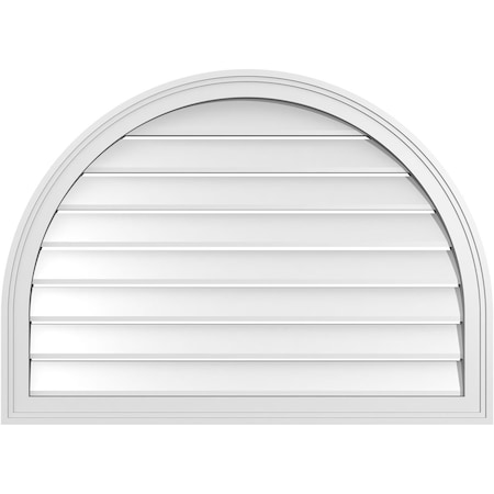 Round Top Surface Mount PVC Gable Vent: Functional, W/ 2W X 1-1/2P Brickmould Frame, 36W X 26H